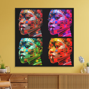 Impression sur toile tendue de femmes noires color