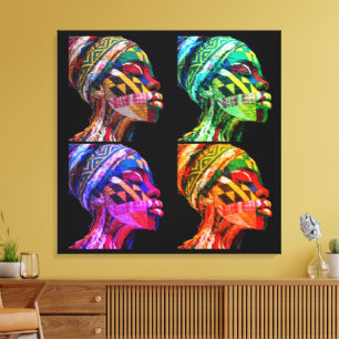 Impression sur toile tendue de femmes noires color