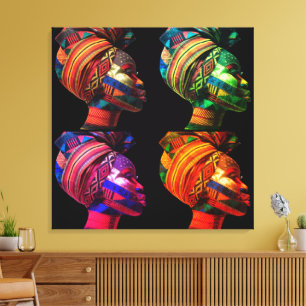 Impression sur toile tendue de femmes noires color