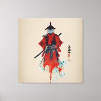 Impression sur toile tendue de guerrier samouraï v