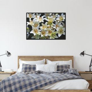 Impression sur toile tendue de lis blancs 36"x24"
