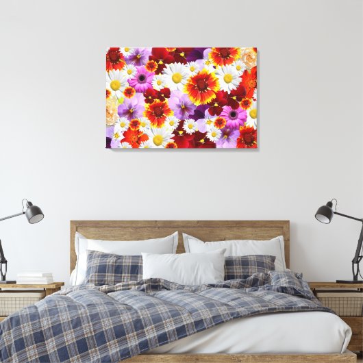 Impression sur toile tendue de mosaïque de fleurs (Insitu(Chambre))