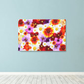 Impression sur toile tendue de mosaïque de fleurs (Insitu (Plancher de Bois))