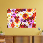 Impression sur toile tendue de mosaïque de fleurs (Insitu(Salon))
