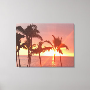 Impression sur toile tendue de photo de coucher de