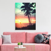Impression sur toile tendue du beau coucher de sol (Insitu(Salon))
