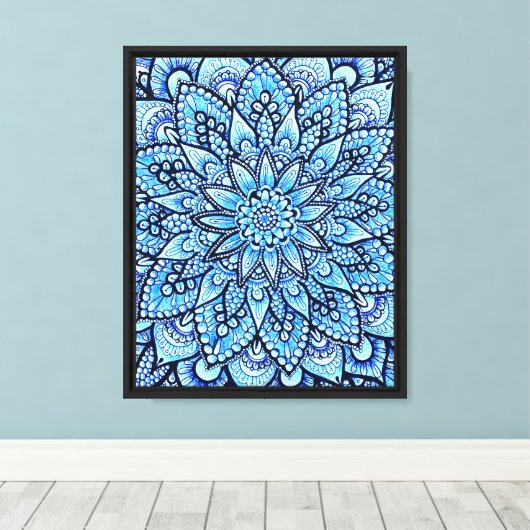 Impression sur toile tendue du mandala au crayon d (Insitu (Plancher de Bois))
