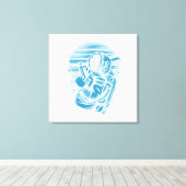 Impression sur toile tendue du statut d'astronaute (Insitu (Plancher de Bois))
