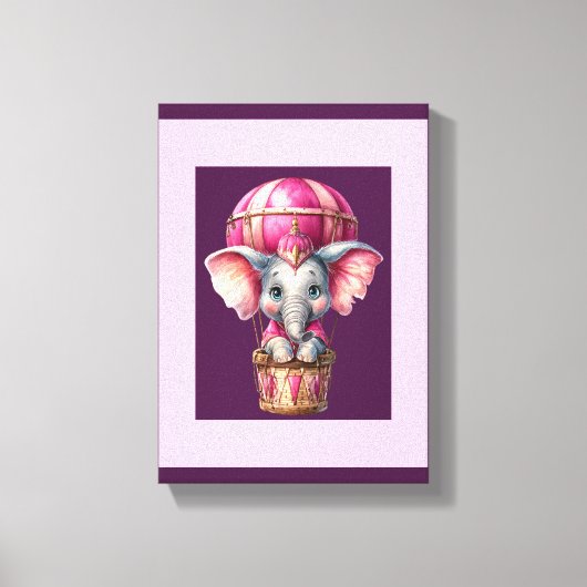 Impression sur toile tendue éléphant violet foncé (Recto)