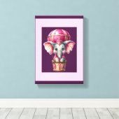 Impression sur toile tendue éléphant violet foncé (Insitu (Plancher de Bois))