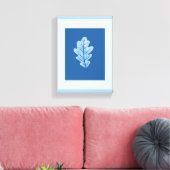 Impression sur toile tendue feuille bleu foncé cla (Insitu(Salon))