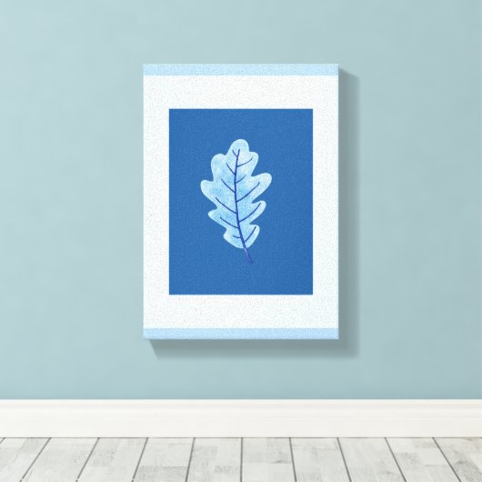 Impression sur toile tendue feuille bleu foncé cla (Insitu (Plancher de Bois))