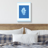 Impression sur toile tendue feuille bleu foncé cla (Insitu(Chambre))