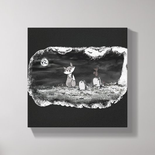 Impression sur toile tendue Fig & Blinky Graveyard (Recto)