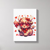 Impression sur toile tendue Fleur Cow mignon (Recto)