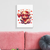 Impression sur toile tendue Fleur Cow mignon (Insitu(Salon))