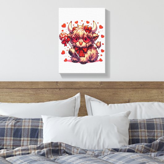 Impression sur toile tendue Fleur Cow mignon (Insitu(Chambre))