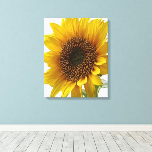 Impression sur toile tendue Fleur de soleil jaune (Insitu (Plancher de Bois))