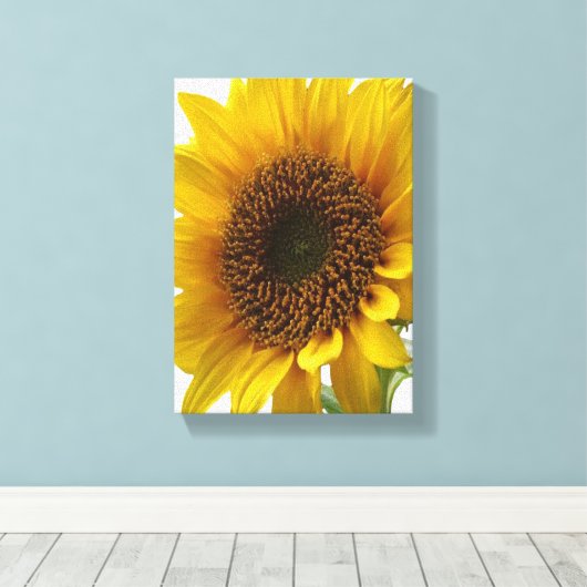 Impression sur toile tendue Fleur de soleil jaune (Insitu (Plancher de Bois))
