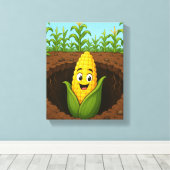 Impression sur toile tendue Happy Corn Underground (Insitu (Plancher de Bois))