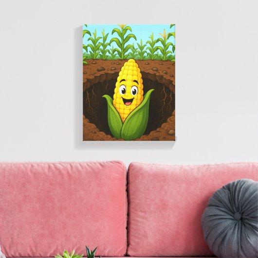 Impression sur toile tendue Happy Corn Underground (Insitu(Salon))