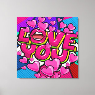 Impression sur toile tendue JE T'AIME