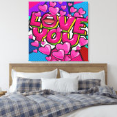 Impression sur toile tendue JE T'AIME (Insitu(Chambre))