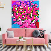 Impression sur toile tendue JE T'AIME (Insitu(Salon))