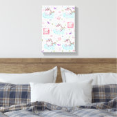 Impression sur toile tendue Licorne Rose Bleu Arc- (Insitu(Chambre))