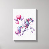 Impression sur toile tendue Licorne violette flora (Recto)