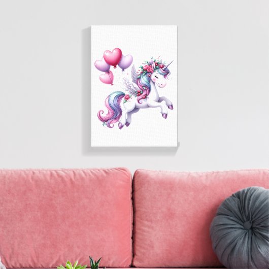 Impression sur toile tendue Licorne violette flora (Insitu(Salon))
