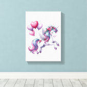 Impression sur toile tendue Licorne violette flora (Insitu (Plancher de Bois))