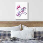 Impression sur toile tendue Licorne violette flora (Insitu(Chambre))