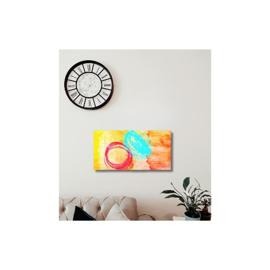 Impression sur toile tendue moderne bleu jaune mur