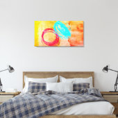 Impression sur toile tendue moderne bleu jaune mur (Insitu(Chambre))