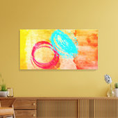 Impression sur toile tendue moderne bleu jaune mur (Insitu(Salon))