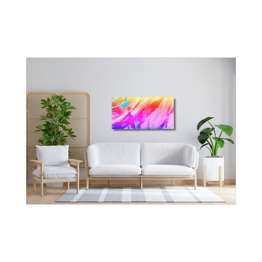 Impression sur toile tendue moderne rose bleu roug