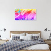 Impression sur toile tendue moderne rose bleu roug (Insitu(Chambre))