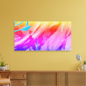 Impression sur toile tendue moderne rose bleu roug (Insitu(Salon))