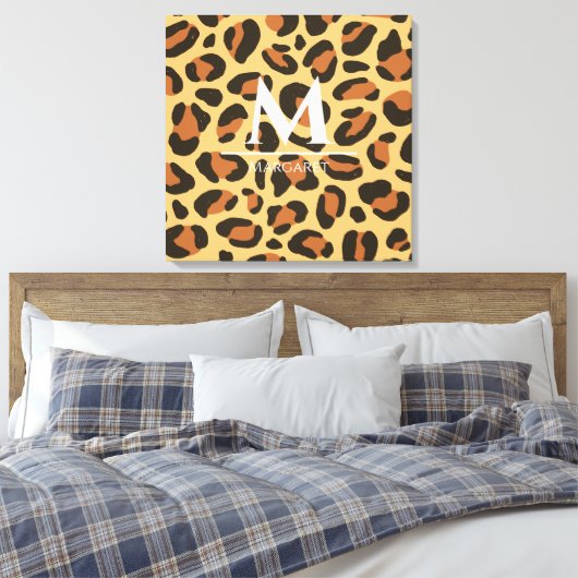 Impression sur toile tendue Monogram Leopard Cheet (Insitu(Chambre))