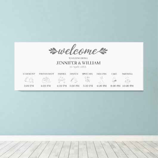 Impression sur toile tendue panneau de chronologie (Insitu (Plancher de Bois))