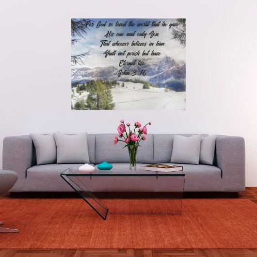 Impression sur toile tendue Pour Dieu Aima Tant Le