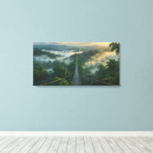 Impression sur toile tendue Sous la brume un secre (Insitu (Plancher de Bois))