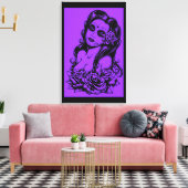 Impression sur toile tendue violet et noir Dead Fa (Insitu(Salon))