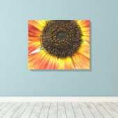 Impression sur toile tournesol orange (Insitu (Plancher de Bois))