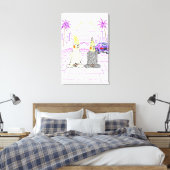 "Impression sur toile Vaporwave Cockatiels Coucher (Insitu(Chambre))