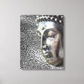 Impression sur toile Visage de Bouddha argenté (Recto)