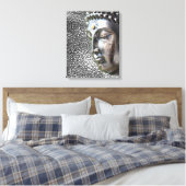 Impression sur toile Visage de Bouddha argenté (Insitu(Chambre))