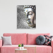 Impression sur toile Visage de Bouddha argenté (Insitu(Salon))
