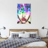 Impression sur toile visage peinture abstraite col (Insitu(Chambre))